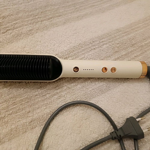 Andowl electric ceramic hair brush new for straightening and shine