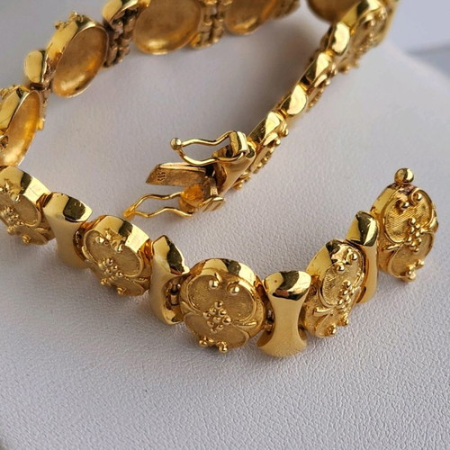 Gold bracelet 14 carat used, length 18.5cm
