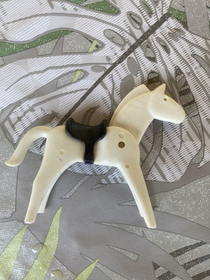 White Playmobil Lyra 1974 Horse used