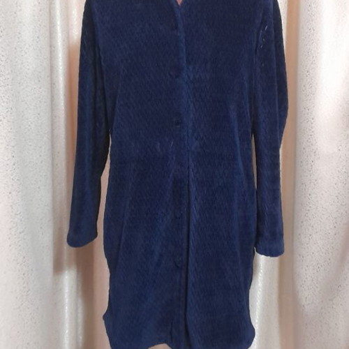 Oysho women's robe used, dark blue, size S, polyester fleece