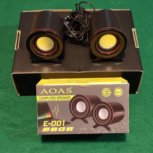 AOAS E-001 computer speakers USB 2.0, new in box