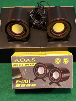 AOAS E-001 computer speakers USB 2.0, new in box