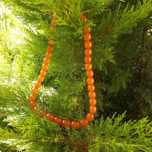 Necklace from authentic old Baltic cognac amber used, 70.25 g