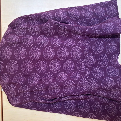 Vintage shirt used with puffed sleeves, size Small, white and purple