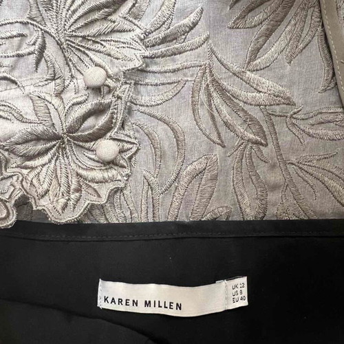 Karen Millen silk dress like new, midi, black and grey