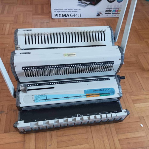 Wiremac Duo binding machine used with 3:1 and 2:1 wire spiral