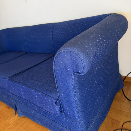 Sofa set used, blue, two-seater and three-seater