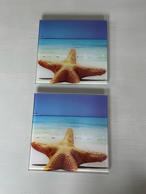 Glass frames used with starfish figures, set of 2