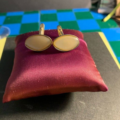 Vintage men's cufflinks gold-plated with enamel like new