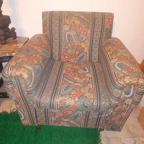 Vintage armchairs set of 2, restored with new foam and fabric