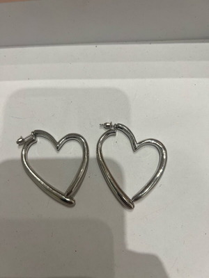 Heart earrings like new, silver