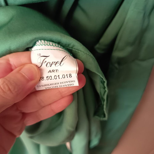 Forel midi dress like new, satin, green, size 4XL