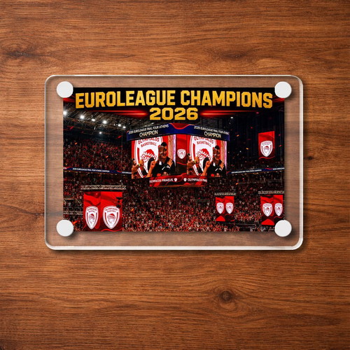Ακρυλικό Euroleague Champions 2026 Ολυμπιακός μαγνητάκι καινούργιο
