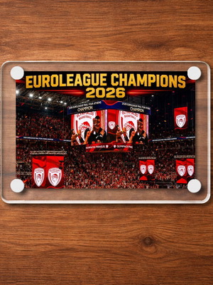 Ακρυλικό Euroleague Champions 2026 Ολυμπιακός μαγνητάκι καινούργιο