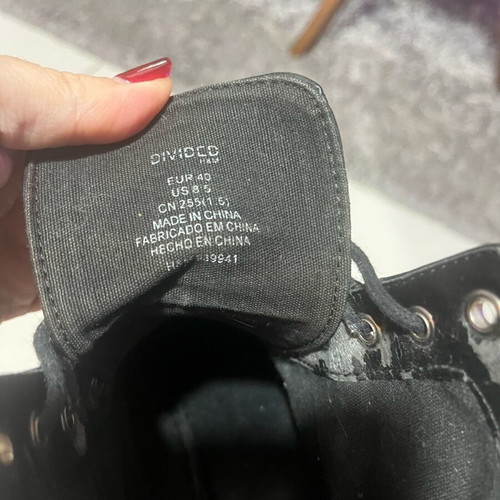 H&M Black Leather Ankle Boots Size 40 Used