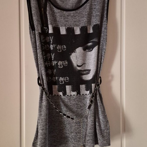 Mini Oversized Dress with Belt like new, black and gray