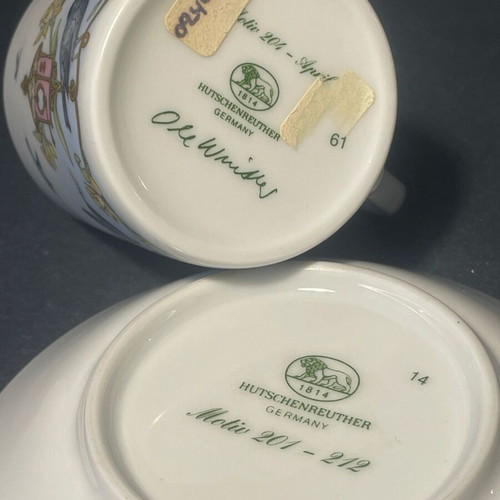 Hutschenreuther Ole Winther April Demitasse Cup and Saucer Set like new