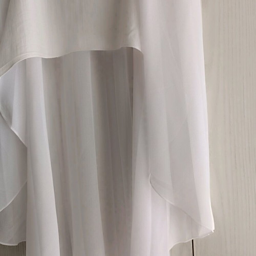 Lynne asymmetric sleeveless top with transparency like new, white