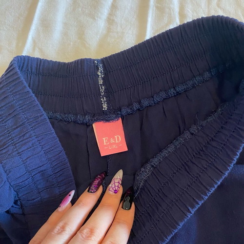 Blue thin palazzo pants like new with zipper and drawstrings