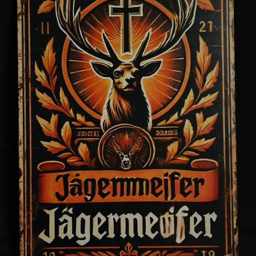 Metal decorative Jägermeister sign like new, vintage design