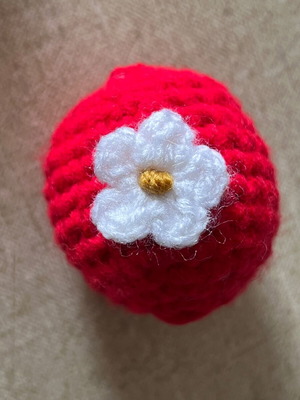 Handmade Easter egg new with embroidered chamomile