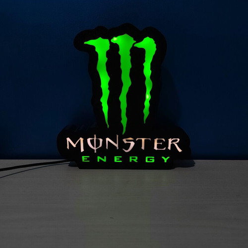 Monster Energy lamp with USB, like new, 19x19cm