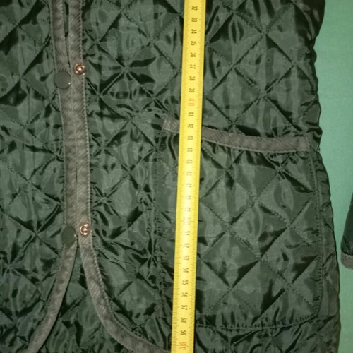 Zara quilted women's jacket used, cypress green with hood