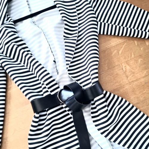 Assos striped black and white jacket with belt size M 38 10 new