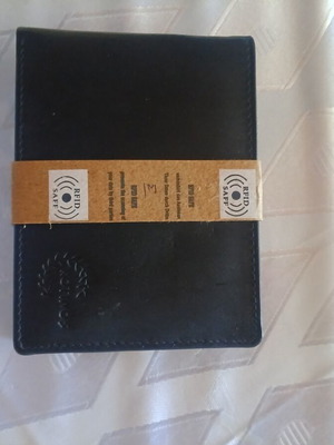 Men's leather wallet new, black