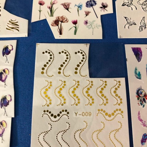 Water Nail Stickers Set of 6 used, full nail