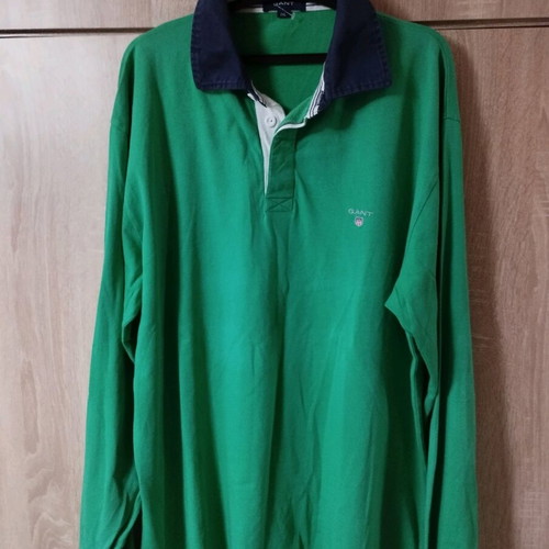 Gant men's authentic long-sleeve polo XXL like new, blue and green