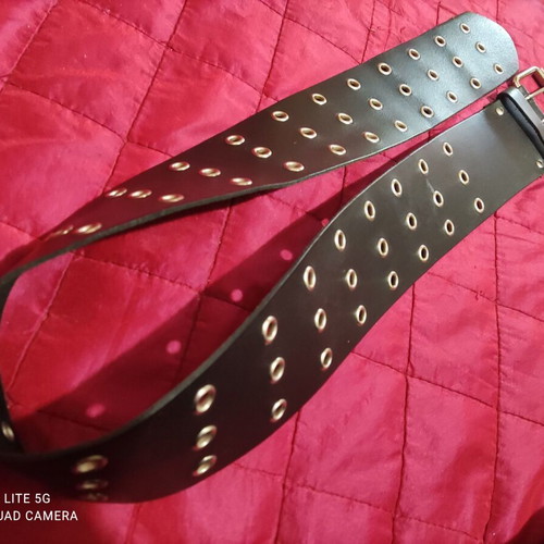 Croute de Cuire France belt like new, black, length 112 cm