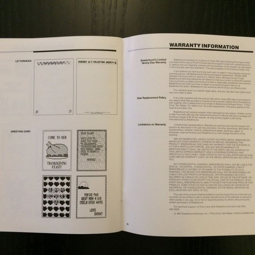 The Print Shop Reference Manual for Apple like new, 1986