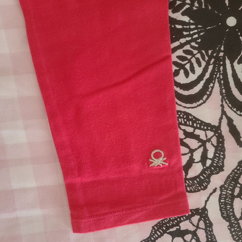 Benetton girls' legging pink, cotton elastane, like new