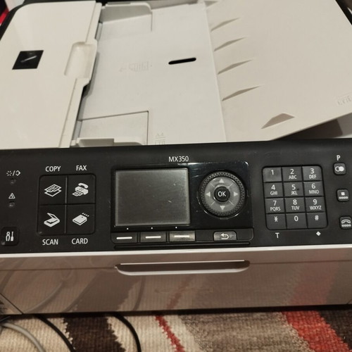 Canon Pixma MX350 multifunction printer used with Wi-Fi and scanner