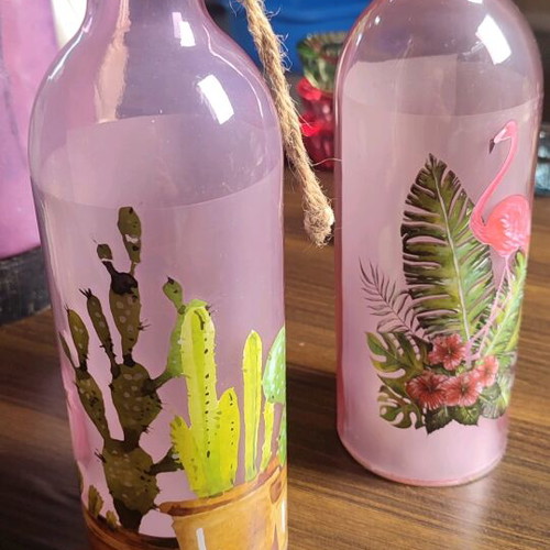 Set of 2 decorative LED bottle lights like new