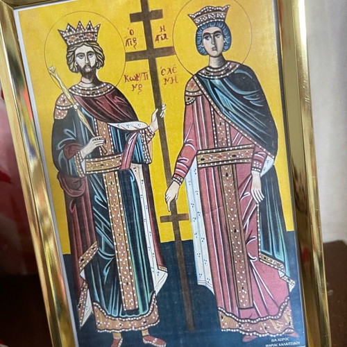 Saint Constantine and Saint Helen framed print 10x15cm new