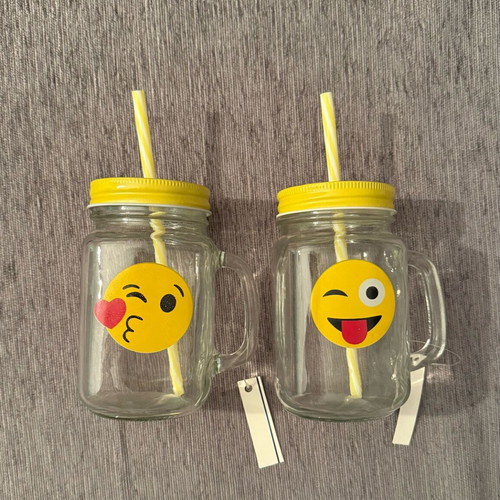 Glasses with straw new, set of 2 pieces