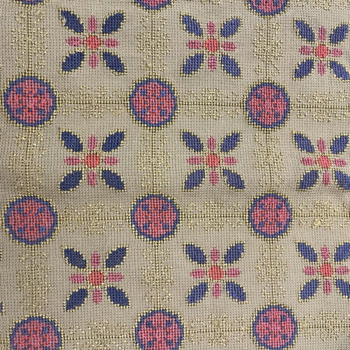 Handmade embroidered table runner used, earth tones, 96x47 cm