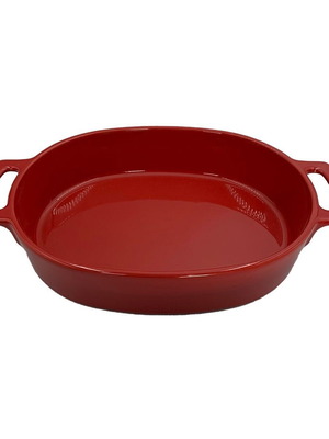 Ceramic oval heat-resistant baking dish red 37x23 cm new