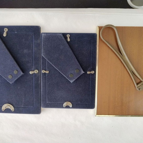Photo frame set of 3 used, two silver plated