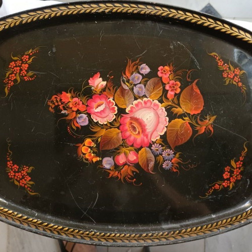 Hand-painted serving tray used