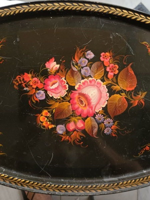 Hand-painted serving tray used