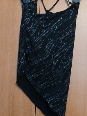 Black blouse with silver straps like new, size S