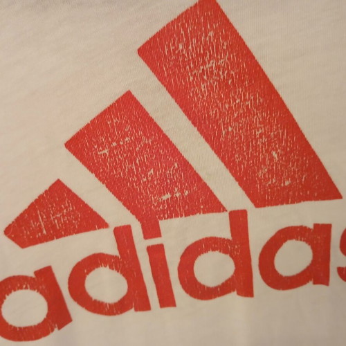 Adidas white T-shirt with red logo, size 158 cm