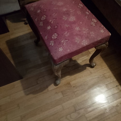 Stool with cushion used, dimensions 52x38x45 cm