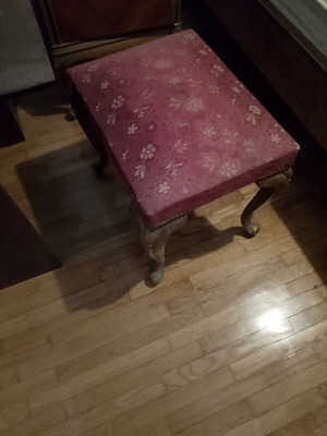 Stool with cushion used, dimensions 52x38x45 cm