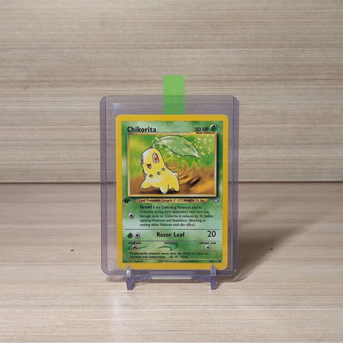 Pokemon TCG Neo Genesis Chikorita 1st Edition card used