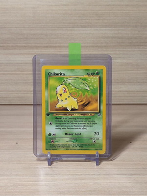 Pokemon TCG Neo Genesis Chikorita 1st Edition card used