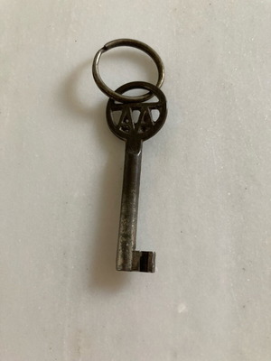 Antique key with double A as new, 6 cm long